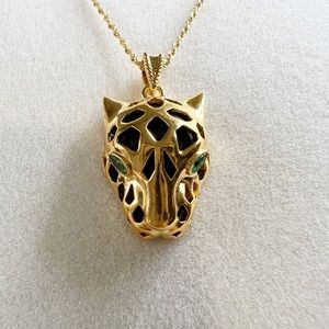 18k Solid Gold Panther Necklace , AU750 Stamped